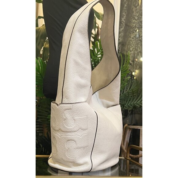RARE!!! Authentic Tory Burch Winter White Bombe Hobo Satchel